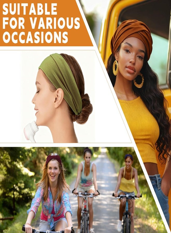 مجموعة Chicingyou المكونة من 12 قطعة من عصابات الرأس النسائية، عصابات رأس عريضة ماصة للعرق، عصابات رأس رياضية سميكة قابلة للتمدد، عصابات شعر مانعة للانزلاق للجري واليوغا، إكسسوارات شعر بوهيمية ملتوية (نمط كلاسيكي). - Image 5